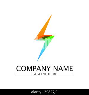 Flash Electric Logo Vector icon illustration design template. Bolt Energy Icon.electric logo flash vector bolt Stock Vector