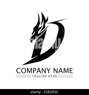 Dragon vector icon illustration design logo template Stock Vector