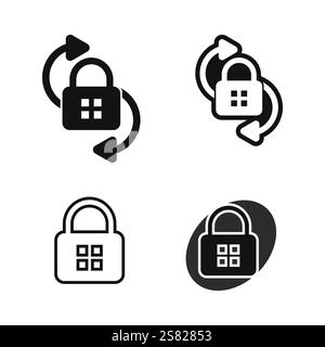 key and lock icon padlock logo and symbol vector design Graphic Stock Vector