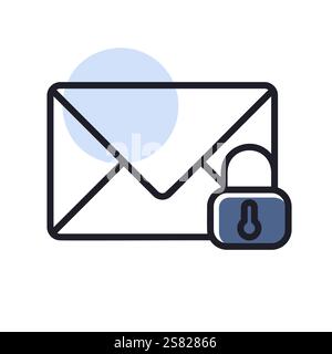 Lock envelope vector icon. Unlock envelope sign. Security sign. Graph symbol for your web site design, logo, app, UI Stock Vector