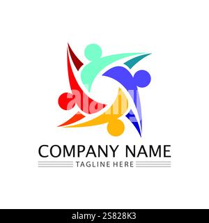 Community, network and social icon design template Stock Vector