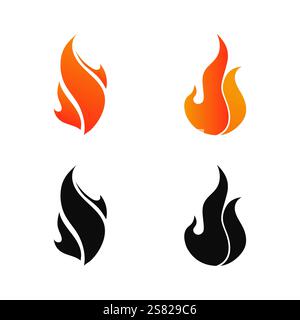 fire flame logo icon vector design template Stock Vector