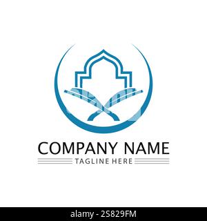 islamic icon and ramadhan logo design vector graphic sign Stock Vector