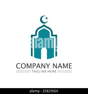 islamic icon and ramadhan logo design vector graphic sign Stock Vector