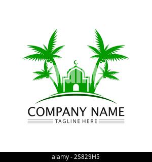 islamic icon and ramadhan logo design vector graphic sign Stock Vector