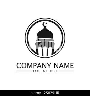 islamic icon and ramadhan logo design vector graphic sign Stock Vector