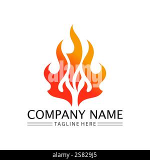 fire flame logo icon vector design template Stock Vector