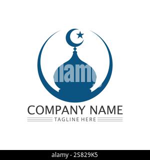 islamic icon and ramadhan logo design vector graphic sign Stock Vector