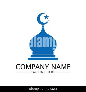 islamic icon and ramadhan logo design vector graphic sign Stock Vector