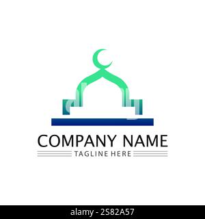 islamic icon and ramadhan logo design vector graphic sign Stock Vector