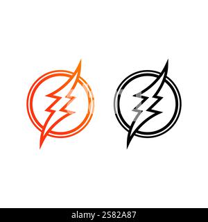 Flash Electric Logo Vector icon illustration design template. Bolt Energy Icon.electric logo flash vector bolt Stock Vector