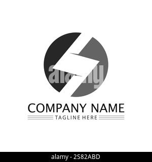 Flash Electric Logo Vector icon illustration design template. Bolt Energy Icon.electric logo flash vector bolt Stock Vector