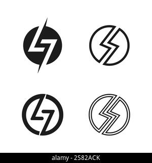 Flash Electric Logo Vector icon illustration design template. Bolt Energy Icon.electric logo flash vector bolt Stock Vector