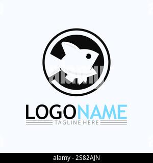 Fish logo template. Creative vector symbol Stock Vector