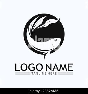 Fish logo template. Creative vector symbol Stock Vector