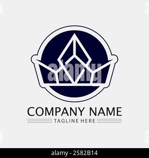 Crown Logo and queen, king logo designTemplate vector illustration Stock Vector