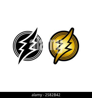 Flash Electric Logo Vector icon illustration design template. Bolt Energy Icon.electric logo flash vector bolt Stock Vector
