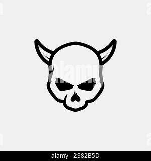 skull and bones icon logo design vector graphic illustration Stock Vector