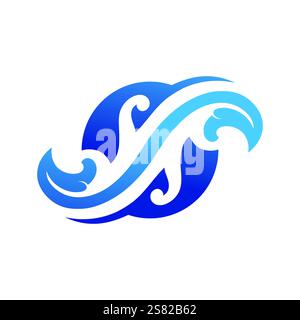 water splash blue color circle template on black  background vector Stock Vector