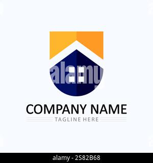 Home logo icon vector illustration design template.Home and house logo design vector, logo , architecture and building, design property , stay at home Stock Vector