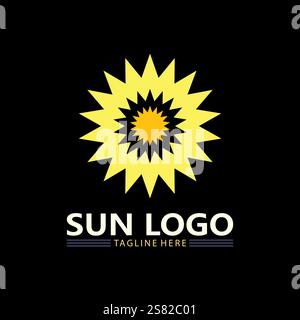 Sun Vector and sun logo illustration Icon Logo Template design Stock Vector