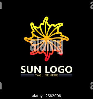 Sun Vector and sun logo illustration Icon Logo Template design Stock Vector
