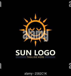 Sun Vector and sun logo illustration Icon Logo Template design Stock Vector