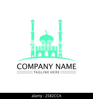islamic icon and ramadhan logo design vector graphic sign Stock Vector