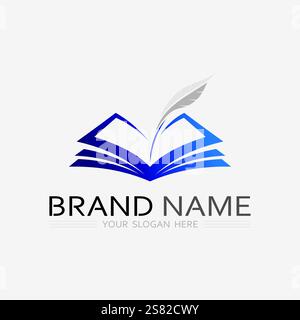 Book logo vector and illustration education icon Stock Vector