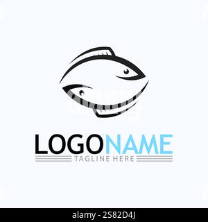 Fish logo template. Creative vector symbol Stock Vector