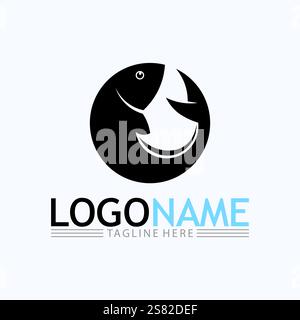 Fish logo template. Creative vector symbol Stock Vector