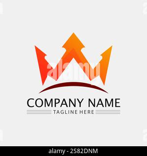 Crown Logo and queen, king logo designTemplate vector illustration Stock Vector
