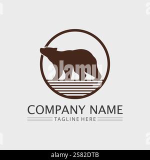 bear logo and animal vector design graphic illustration Stock Vector