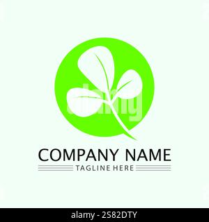 leaf logo design vector for nature symbol template editable,Green leaf logo ecology nature element vector icon. Stock Vector