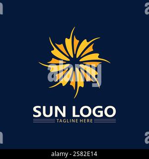 Sun Vector and sun logo illustration Icon Logo Template design Stock Vector
