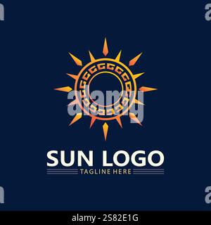 Sun Vector and sun logo illustration Icon Logo Template design Stock Vector