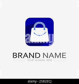 basket and cart icon and logo vector design shopping illustration Stock Vector