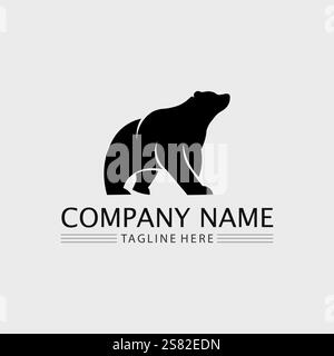 bear logo and animal vector design graphic illustration Stock Vector
