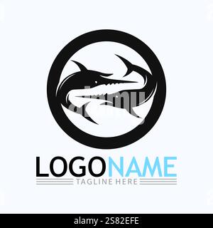 Fish logo template. Creative vector symbol Stock Vector