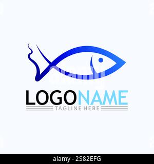 Fish logo template. Creative vector symbol Stock Vector