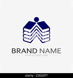 Book logo vector and illustration education icon Stock Vector
