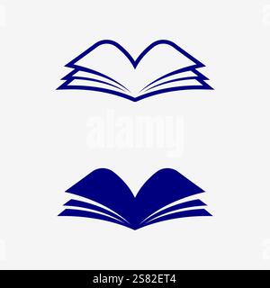 Book logo vector and illustration education icon Stock Vector