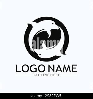 Fish logo template. Creative vector symbol Stock Vector