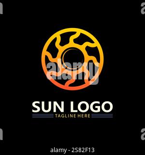 Sun Vector and sun logo illustration Icon Logo Template design Stock Vector