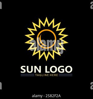 Sun Vector and sun logo illustration Icon Logo Template design Stock Vector