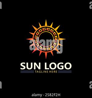 Sun Vector and sun logo illustration Icon Logo Template design Stock Vector
