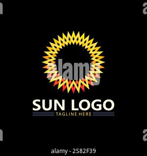 Sun Vector and sun logo illustration Icon Logo Template design Stock Vector