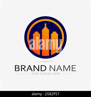 Building logo vector illustration design,Real Estate logo template, Logo symbol icon Stock Vector