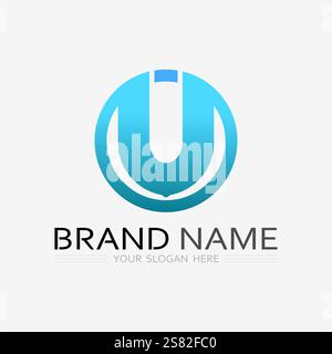 Initial letter U logo business and design icon vector Stock Vector