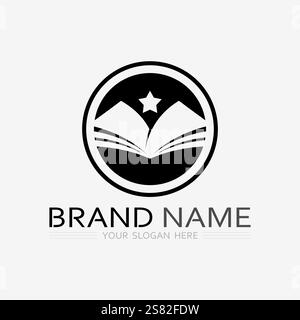 Book logo vector and illustration education icon Stock Vector